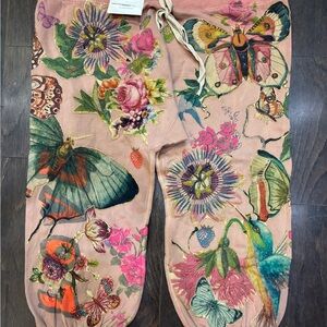Magnolia Pearl Pink Floral Butterfly Joggers,pristine cond wtags Nvr worn